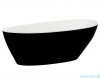 Besco Goya XS B&W 142x62cm wanna wolnostojąca biało-czarna MATOWA+ odpływ klik-klak grafit czyszczony od góry #WMMC-140GGR